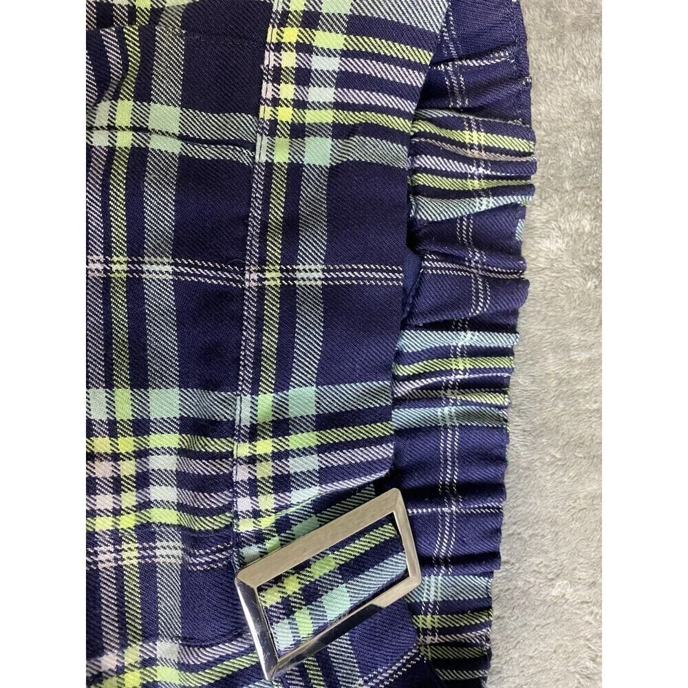 Justice Girls Faux Wrap Plaid Skirt Size L 12/14